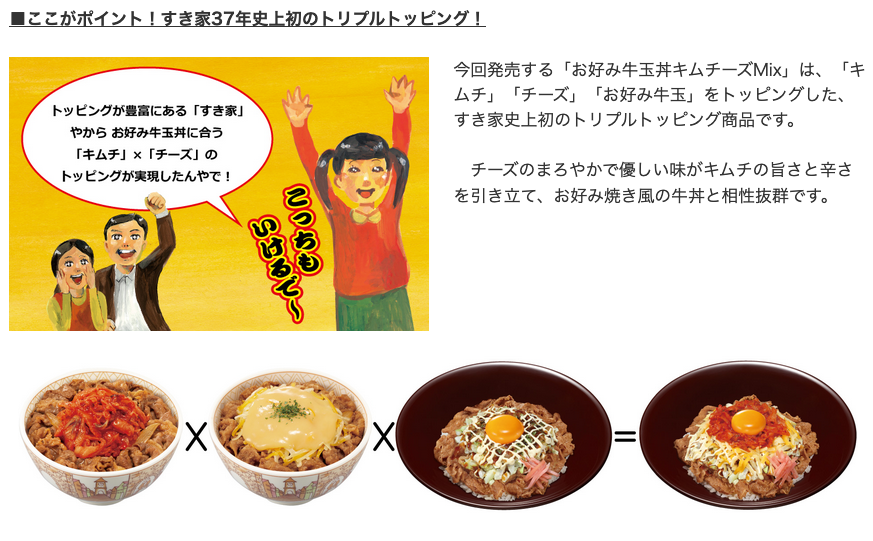 すき家 2019年8月21日 10月中旬 すき家史上初となるトリプルトッピングの お好み牛玉丼キムチーズmix を販売 ファストランチボックス